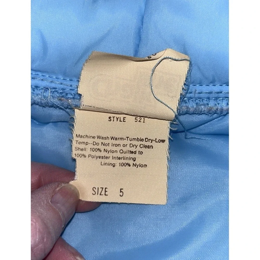 Vtg 80s North Carolina Tar Heels Kid Vest Chalk Line UNC Puffer Ski USA Zip Sz 5